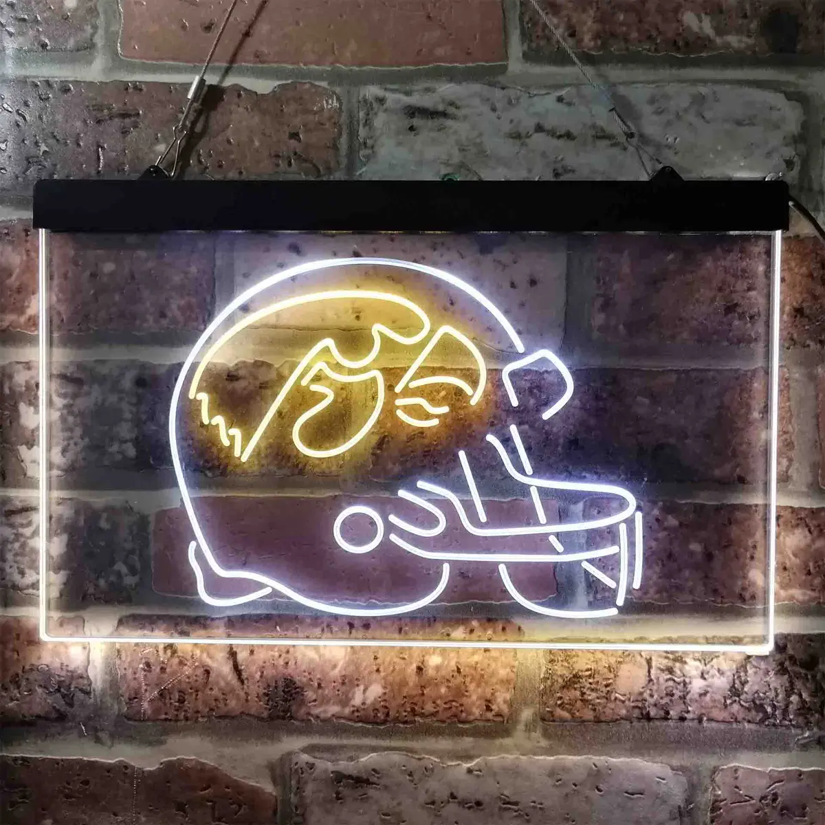 Iowa Hawkeyes Helmet Neon Light Sign – Dual-Color LED Display
