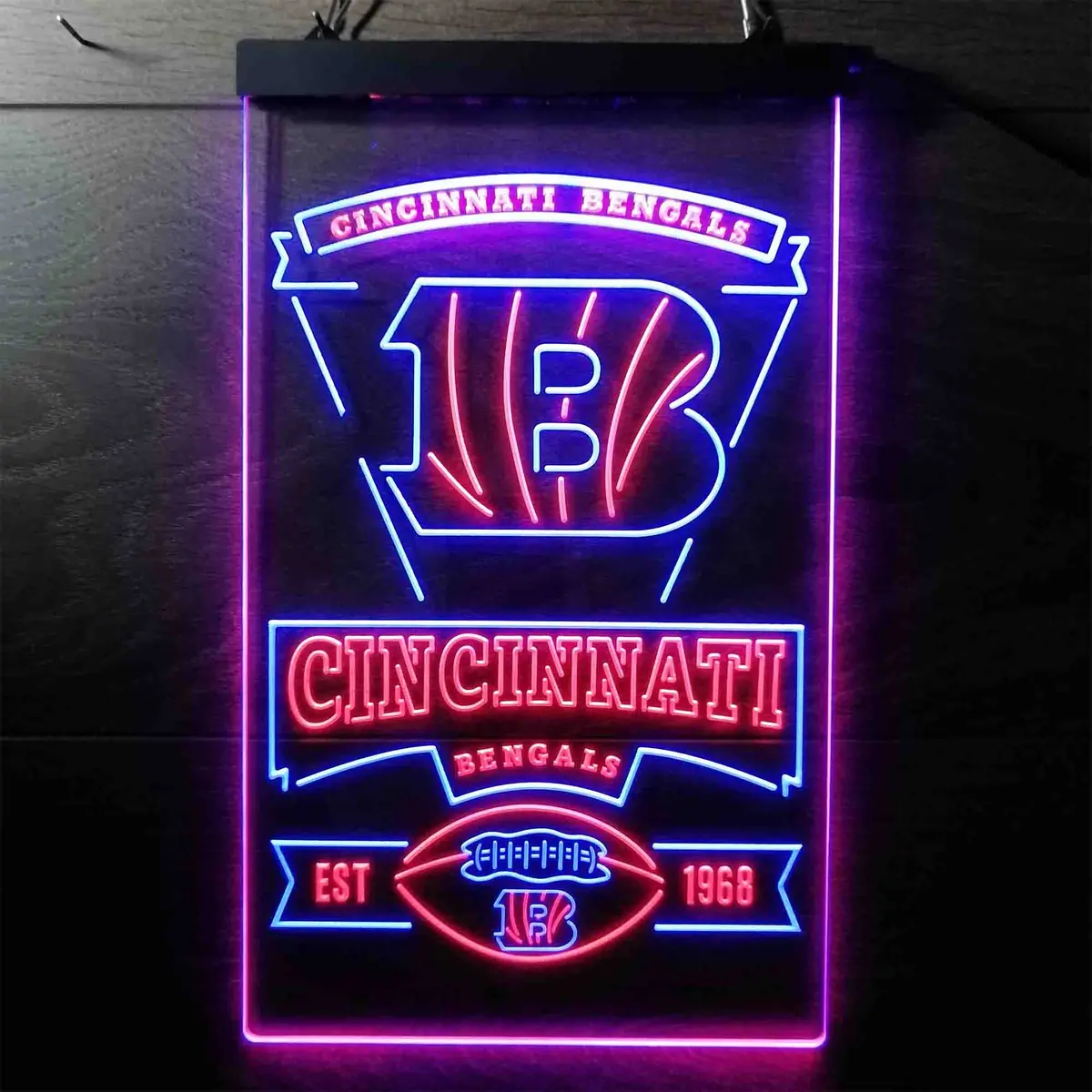 Cincinnati Bengals Vintage-Inspired LED Wall Sign – Est. 1968 - Image 13