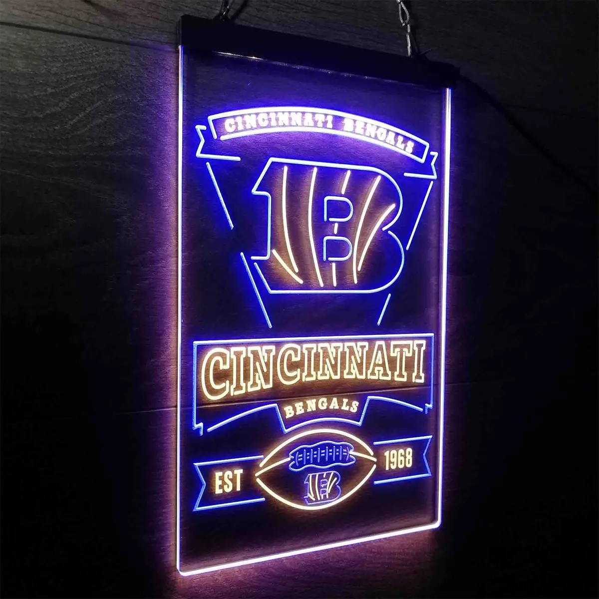 Cincinnati Bengals Est. 1968 Neon-Like Led Sign 20