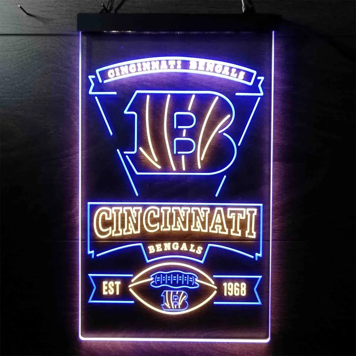 Cincinnati Bengals Est. 1968 Neon-Like Led Sign 22