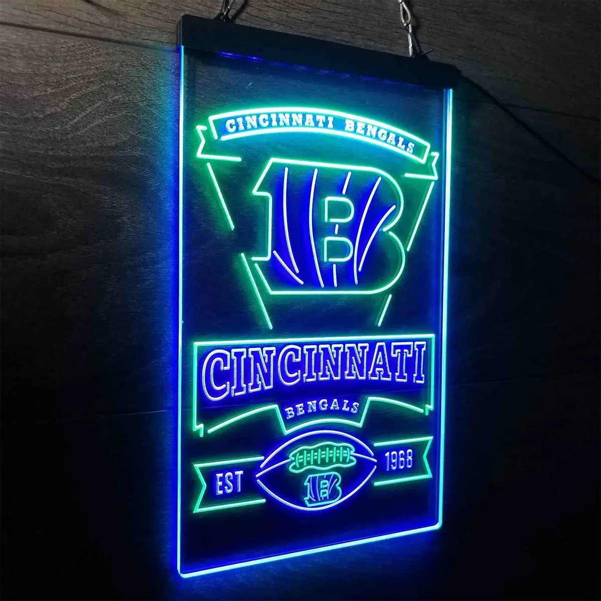 Cincinnati Bengals Est. 1968 Neon-Like Led Sign 22