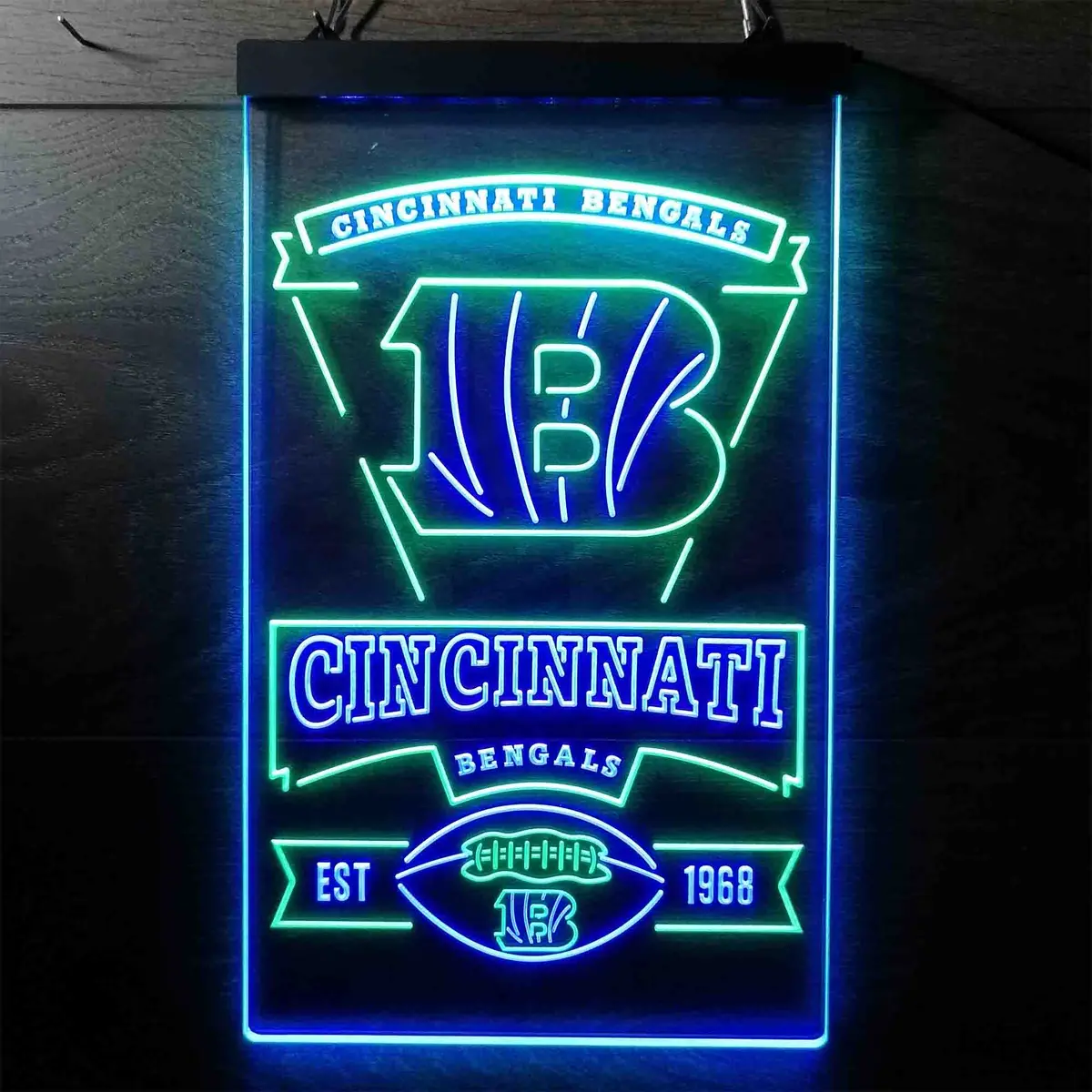 Cincinnati Bengals Vintage-Inspired LED Wall Sign – Est. 1968 - Image 10