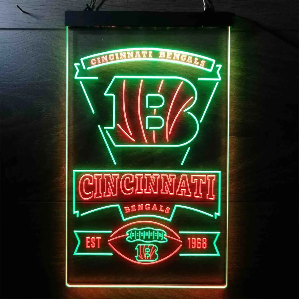 Cincinnati Bengals Vintage-Inspired LED Wall Sign – Est. 1968 - Image 12