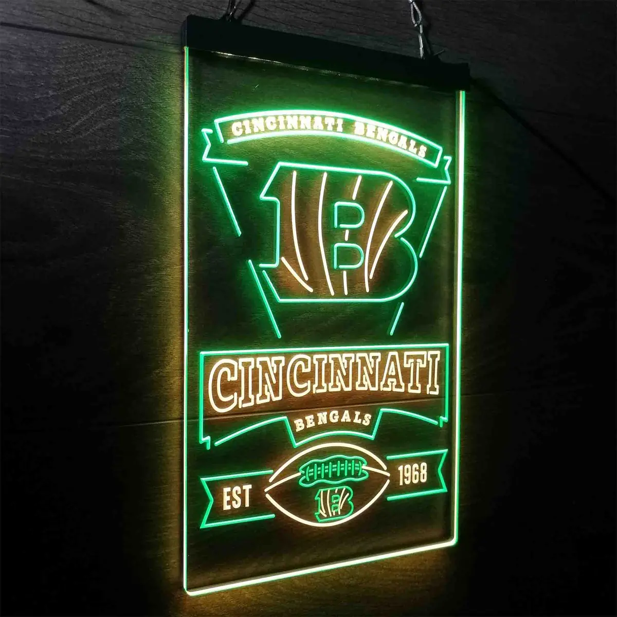 Cincinnati Bengals Est. 1968 Neon-Like Led Sign 19