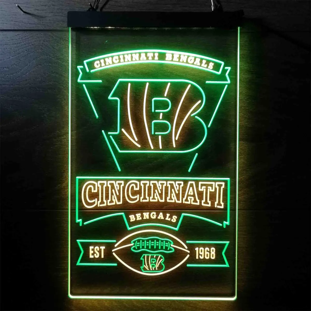 Cincinnati Bengals Est. 1968 Neon-Like Led Sign 19
