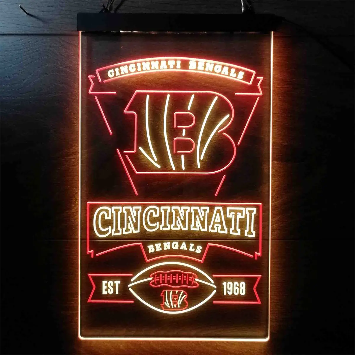 Cincinnati Bengals Est. 1968 Neon-Like Led Sign 1