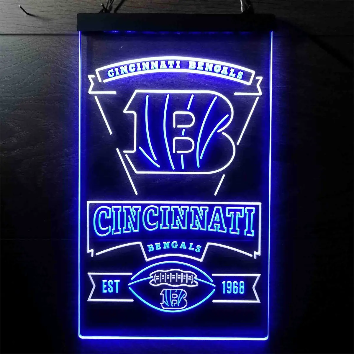 Cincinnati Bengals Est. 1968 Neon-Like Led Sign 7