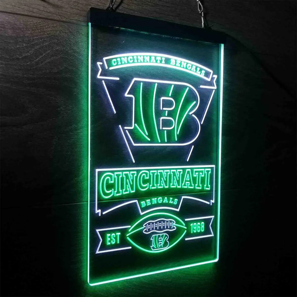 Cincinnati Bengals Est. 1968 Neon-Like Led Sign 15