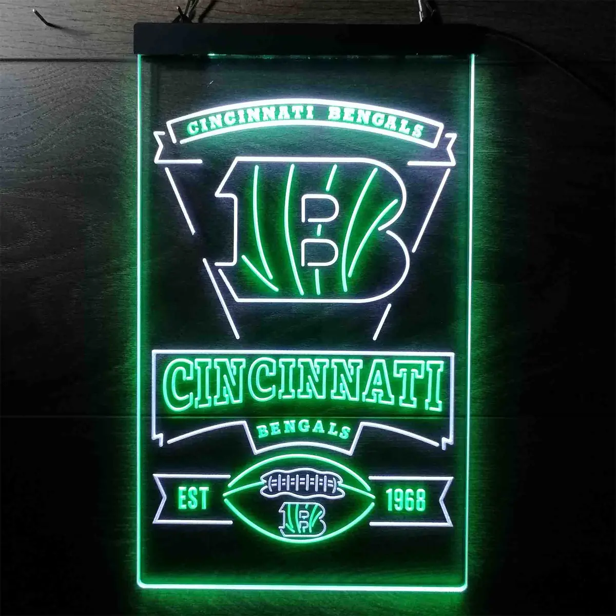 Cincinnati Bengals Est. 1968 Neon-Like Led Sign 10