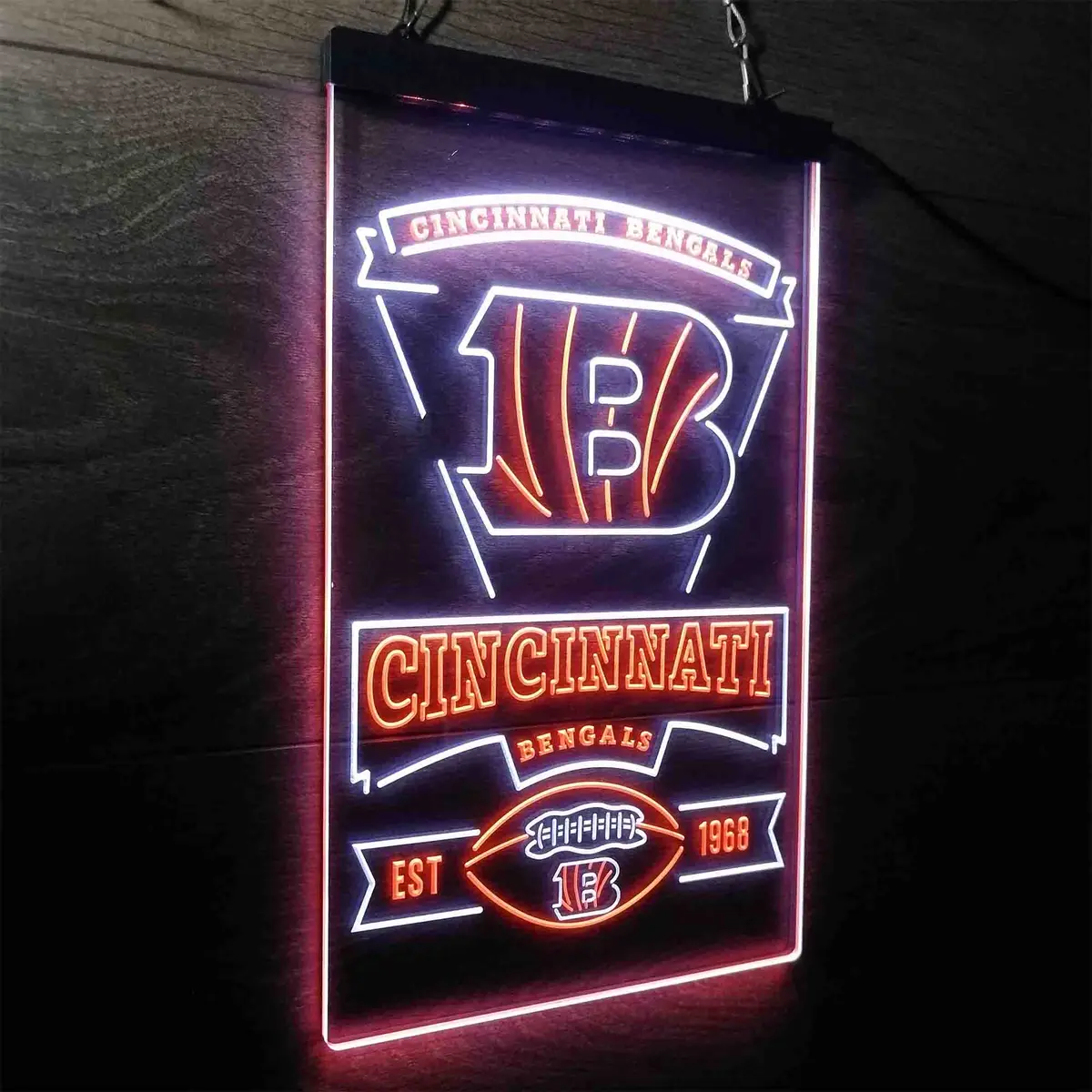 Cincinnati Bengals Est. 1968 Neon-Like Led Sign 25