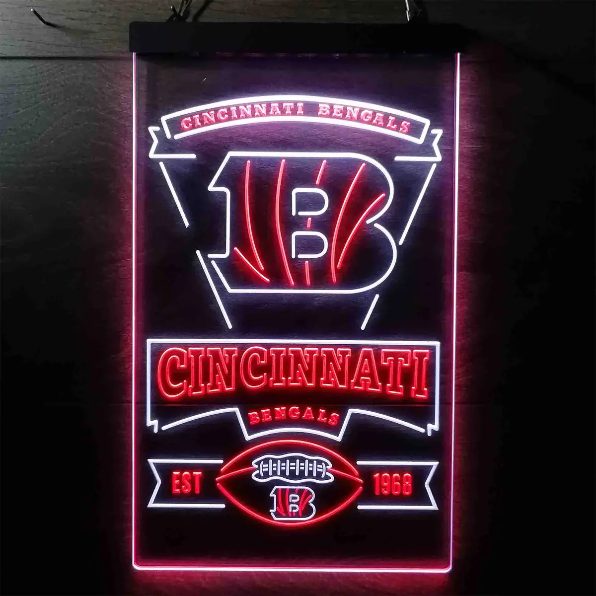Cincinnati Bengals Est. 1968 Neon-Like Led Sign 13