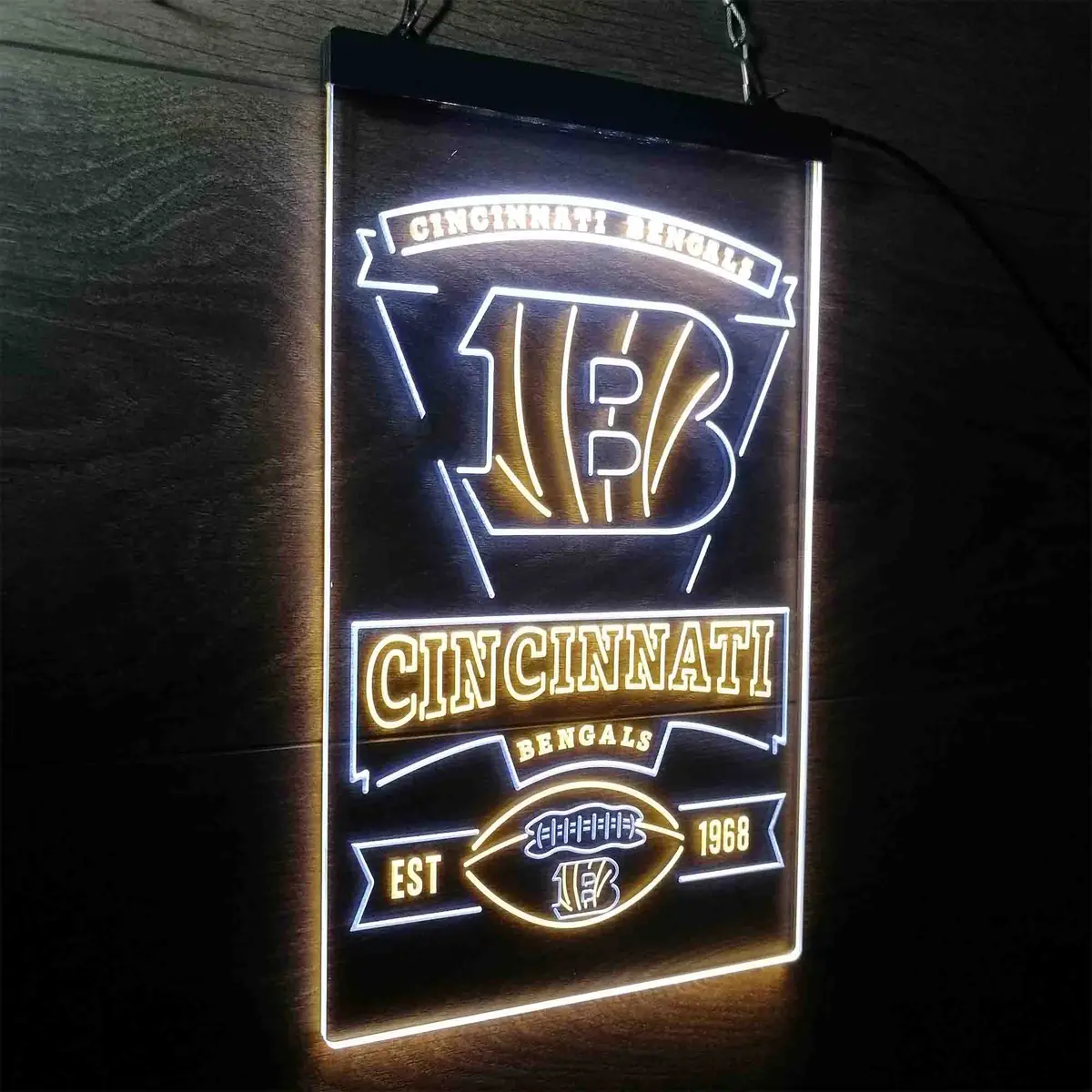 Cincinnati Bengals Est. 1968 Neon-Like Led Sign 21