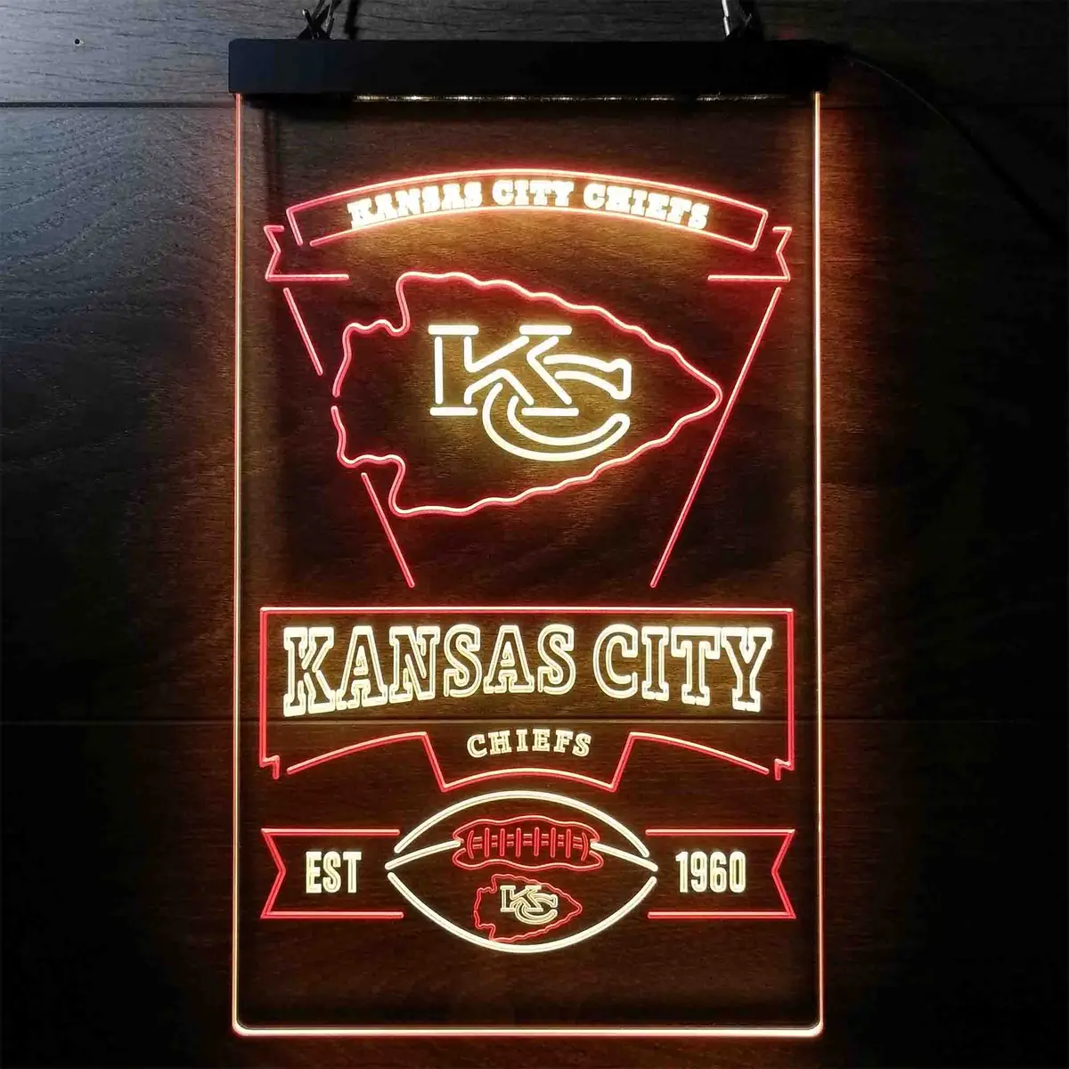 Kansas City Chiefs Sports Bar Led Neon Sign, Chiefs Memorabilia Gift 1