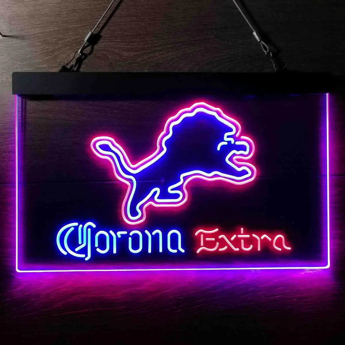 Detroit Lions Corona Extra Bar Neon-Like Led Sign 8