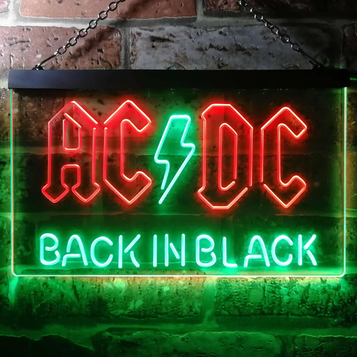 AC/DC Back in Black LED Neon Sign – Vibrant Dual-Tone Wall Decor for Rock Enthusiasts - Image 6