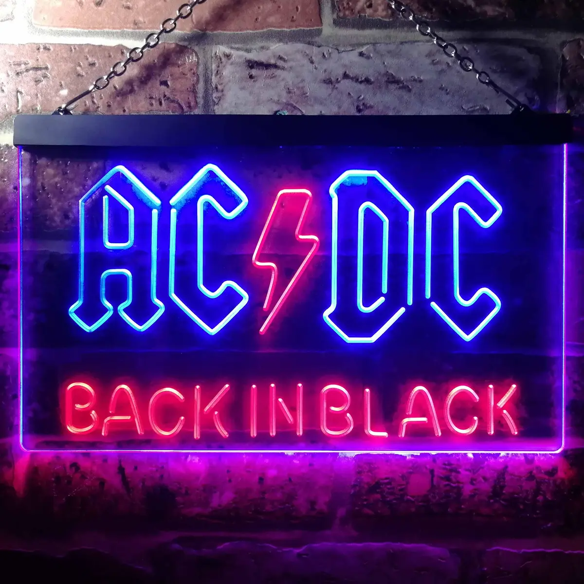 AC/DC Back in Black LED Neon Sign – Vibrant Dual-Tone Wall Decor for Rock Enthusiasts - Image 7