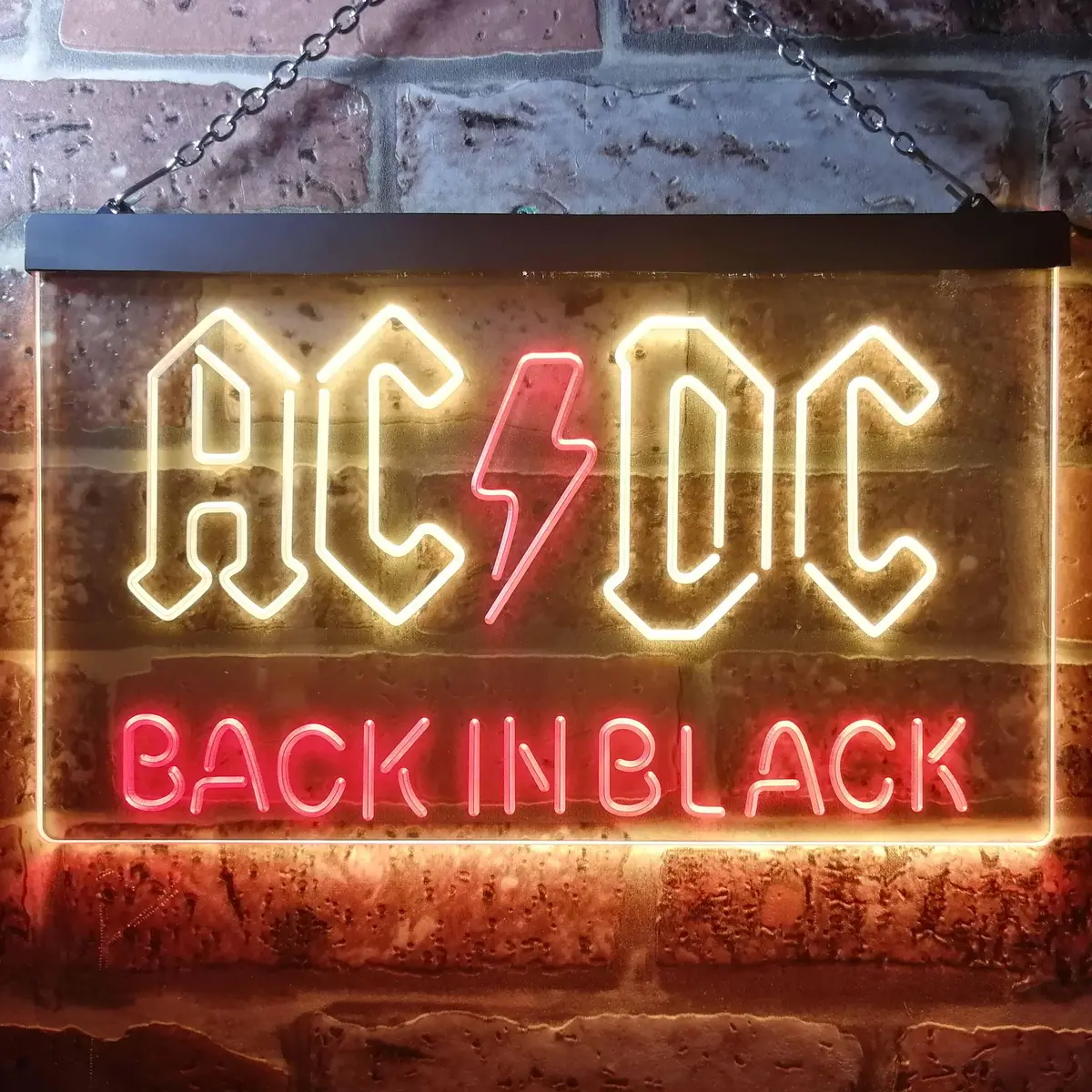 AC/DC Back in Black LED Neon Sign – Vibrant Dual-Tone Wall Decor for Rock Enthusiasts - Image 8