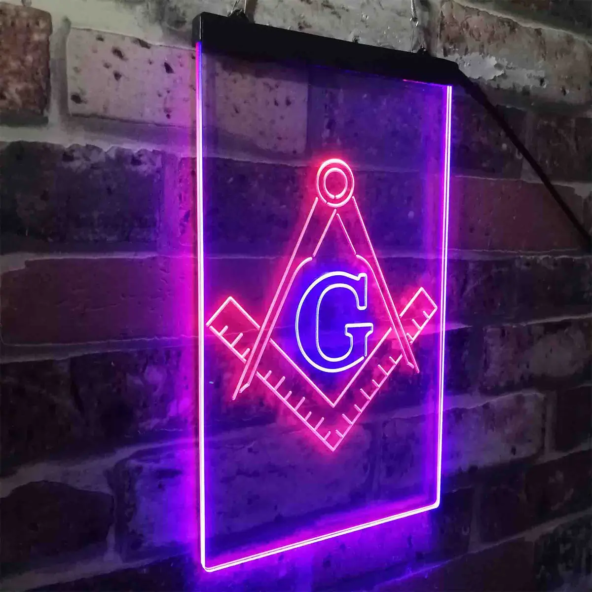 Masonic Freemasonry Emblem Badge Neon-Like Led Sign 20