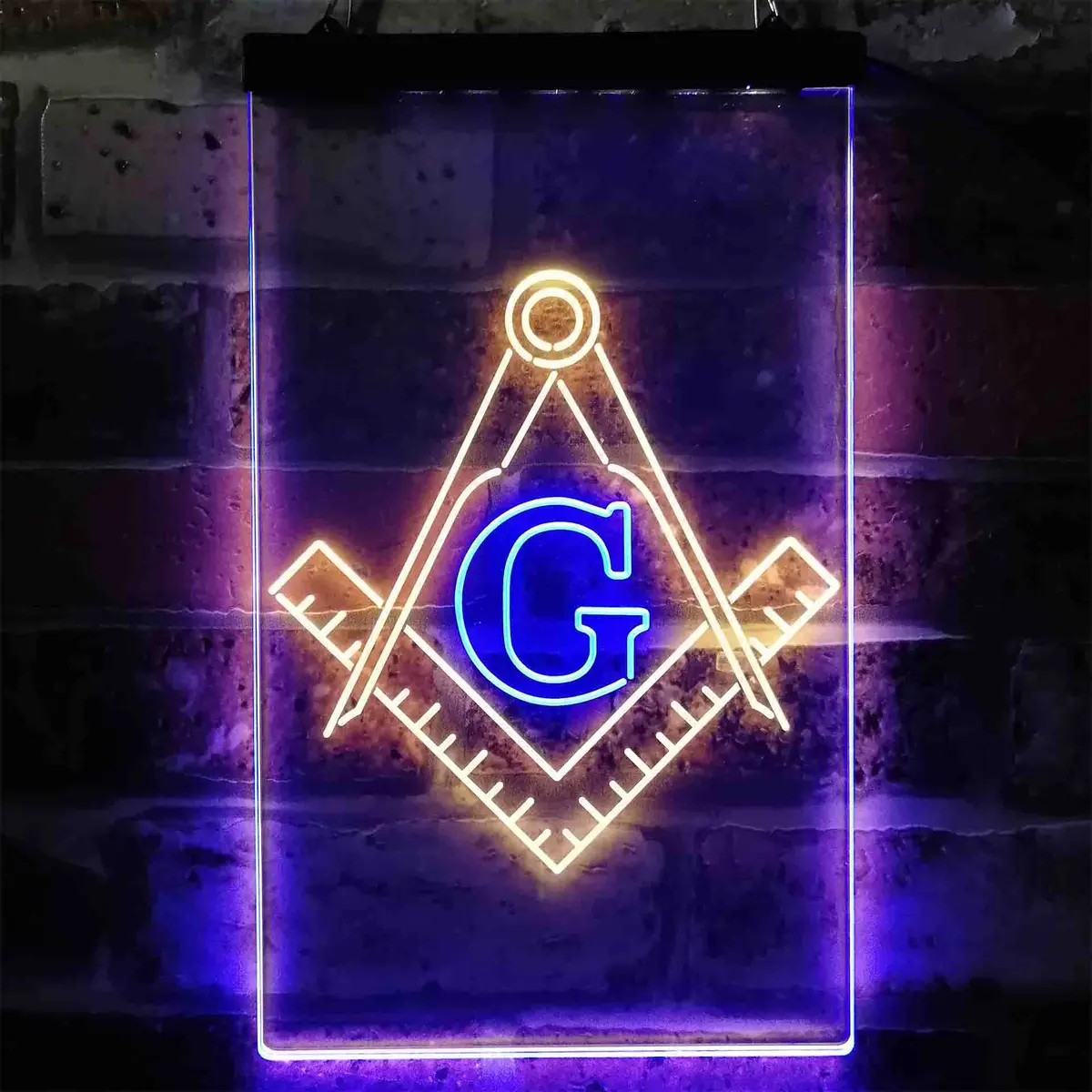 Masonic Freemasonry Emblem Badge Neon-Like Led Sign 6