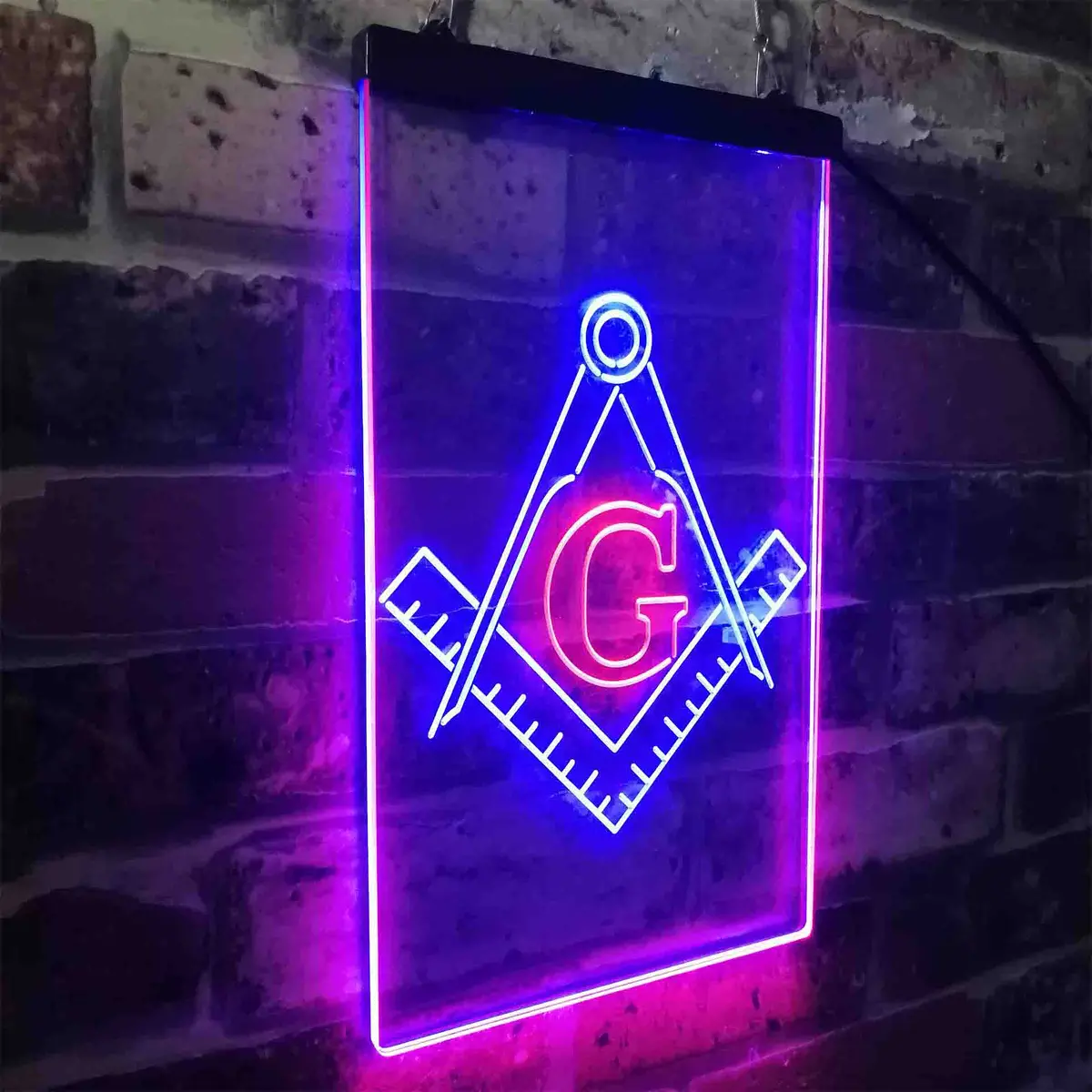 Masonic Freemasonry Emblem Badge Neon-Like Led Sign 16