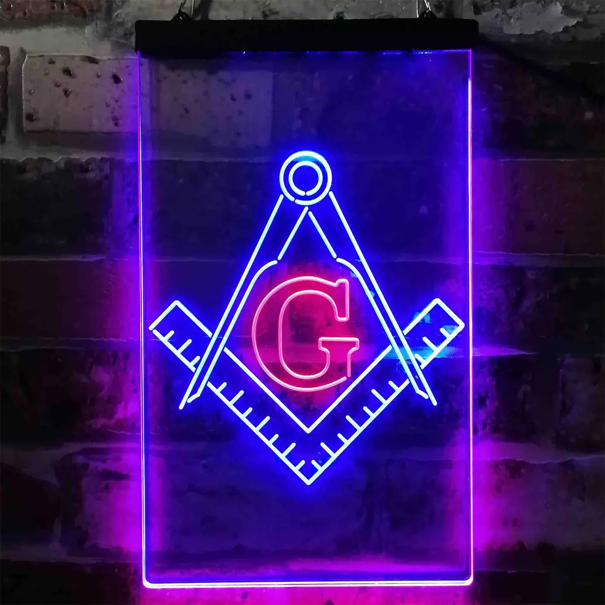 Masonic Freemasonry Emblem Badge Neon-Like Led Sign 3