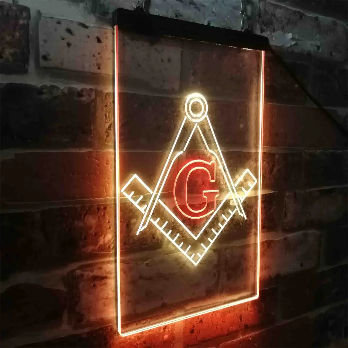 Masonic Freemasonry Emblem Badge Neon-Like Led Sign 24