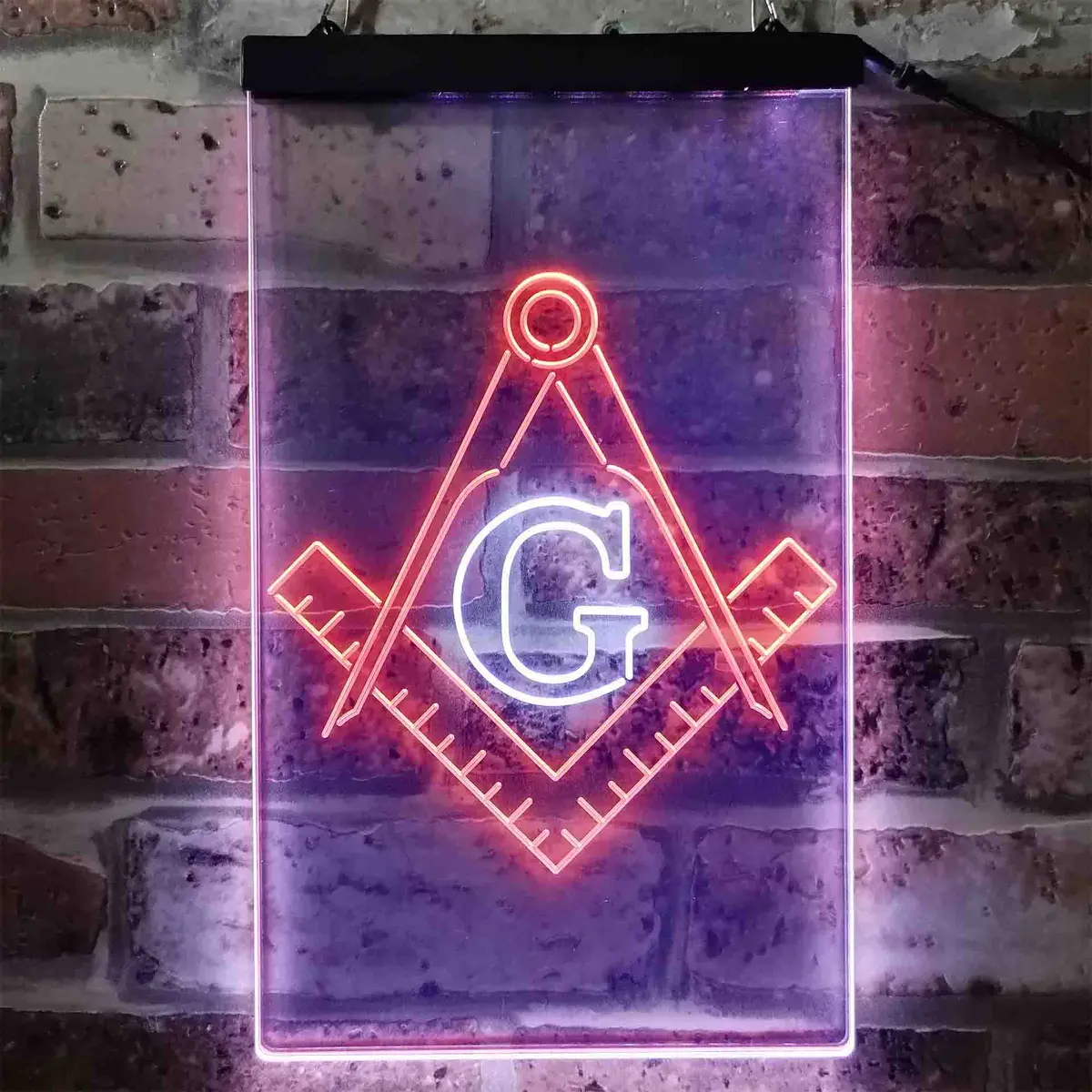 Masonic Freemasonry Emblem Badge Neon-Like Led Sign 12