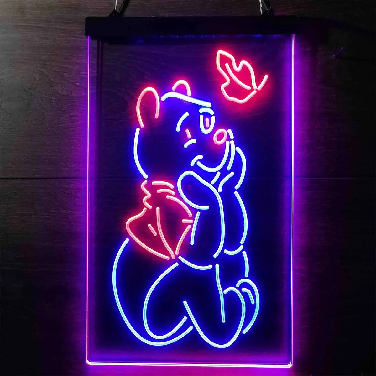 Winnie The Pooh Sit Down Neon-Like Led Sign 10