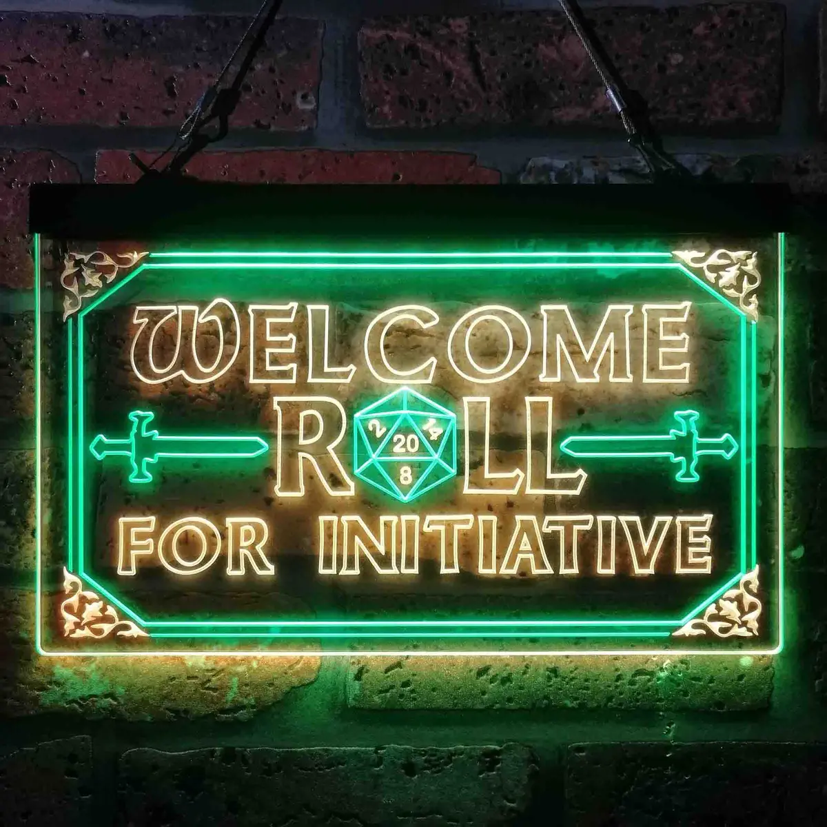 Dungeons & Dragons Welcome To Roll For Initiative Neon Led Sign 1