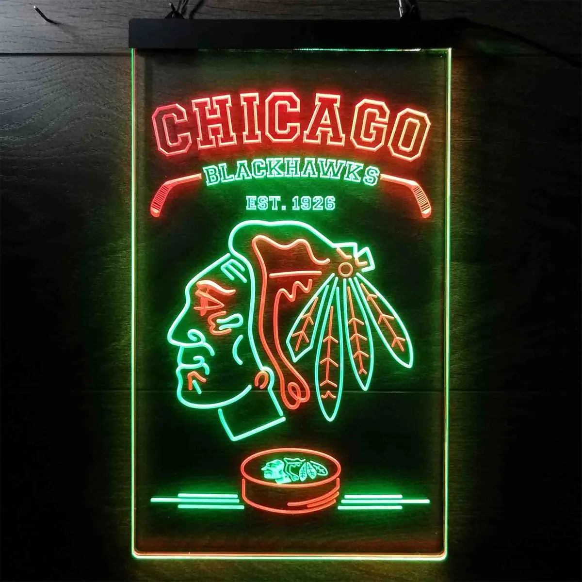 Custom Chicago Blackhawks Neon Led Sign 13