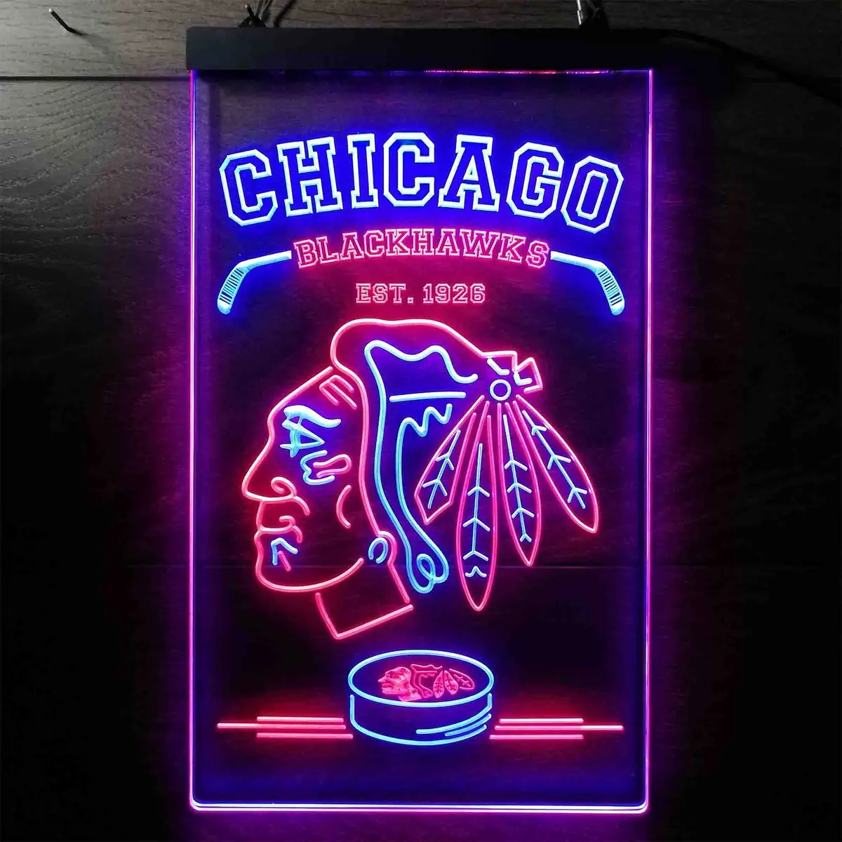 Custom Chicago Blackhawks Neon Led Sign 6