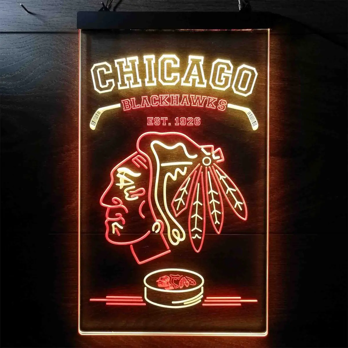 Custom Chicago Blackhawks Neon Led Sign 11