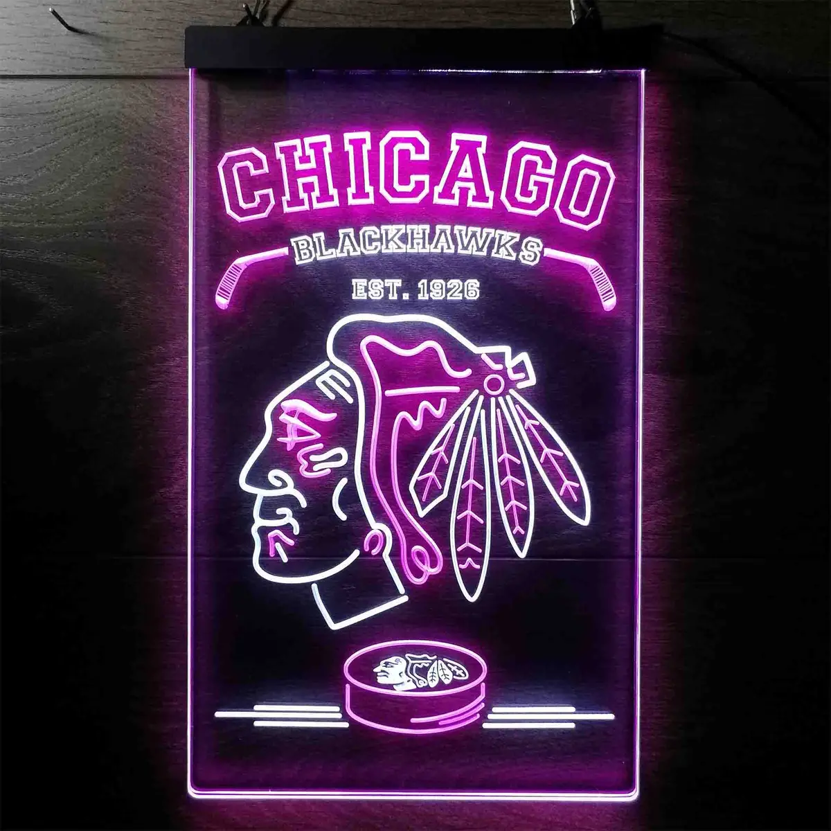 Custom Chicago Blackhawks Neon Led Sign 12