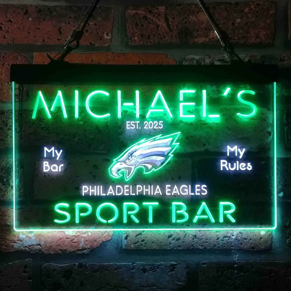Personalized Philadelphia Eagles Neon Led Sign - Custom Name & Number 1