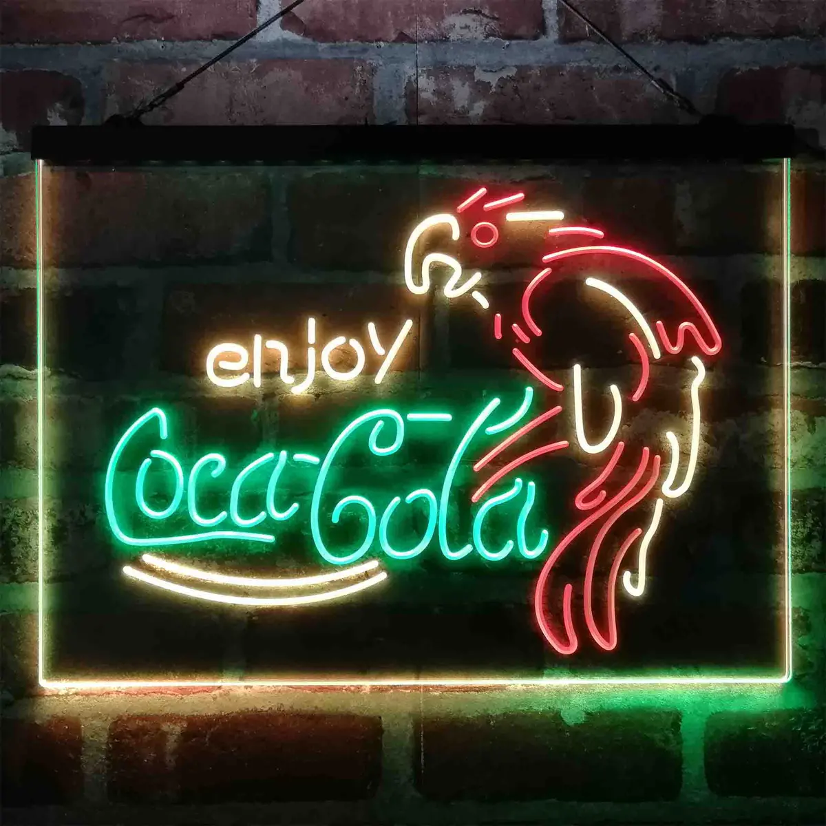 Enjoy Coca Cola Parrot Neon 3-Color Led Sign 8