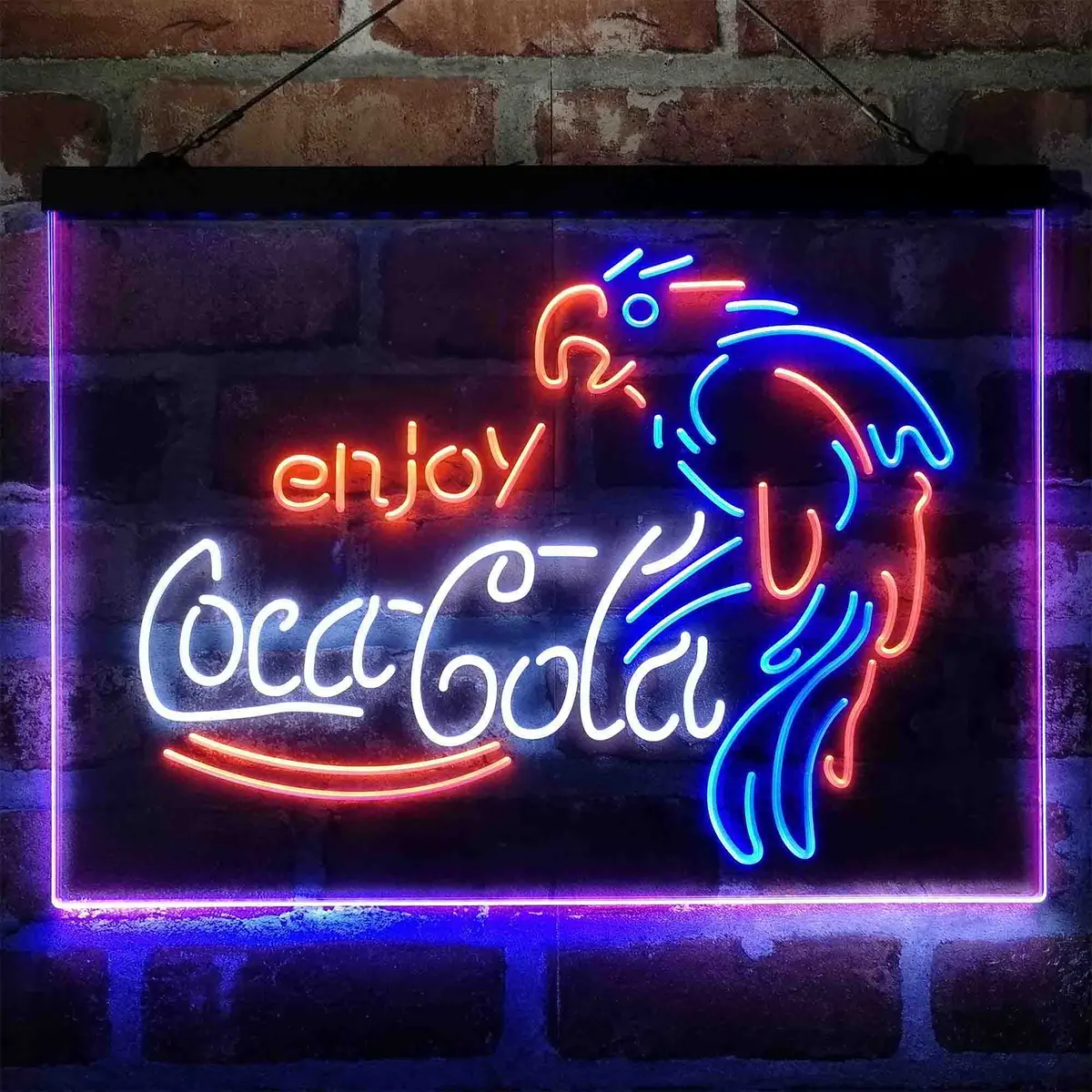 Enjoy Coca Cola Parrot Neon 3-Color Led Sign 11