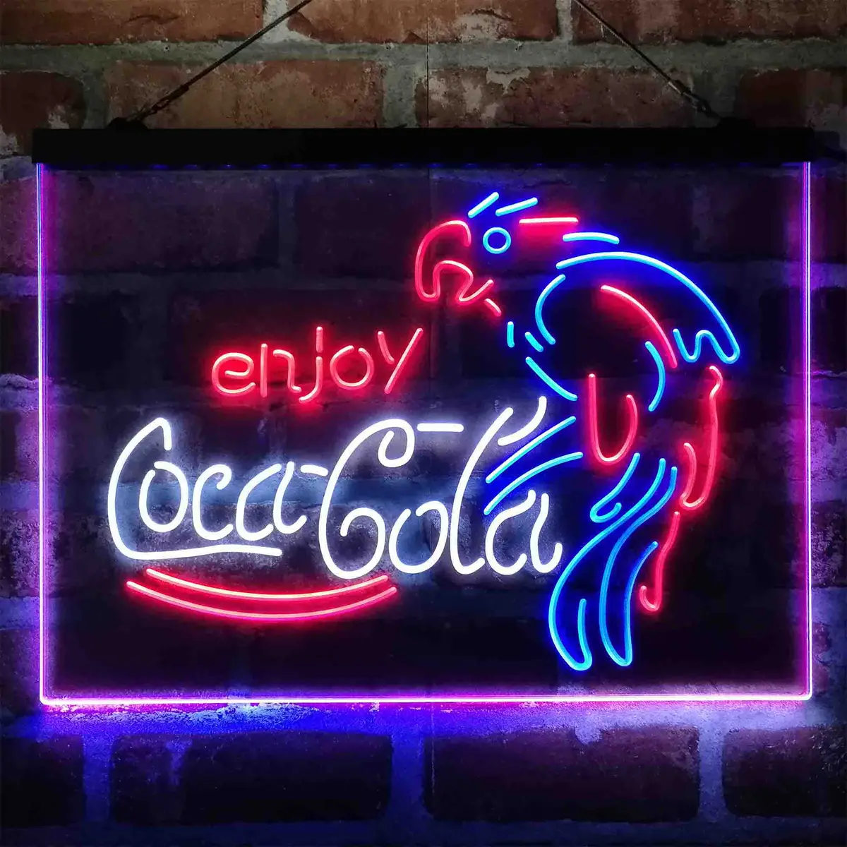 Enjoy Coca Cola Parrot Neon 3-Color Led Sign 7