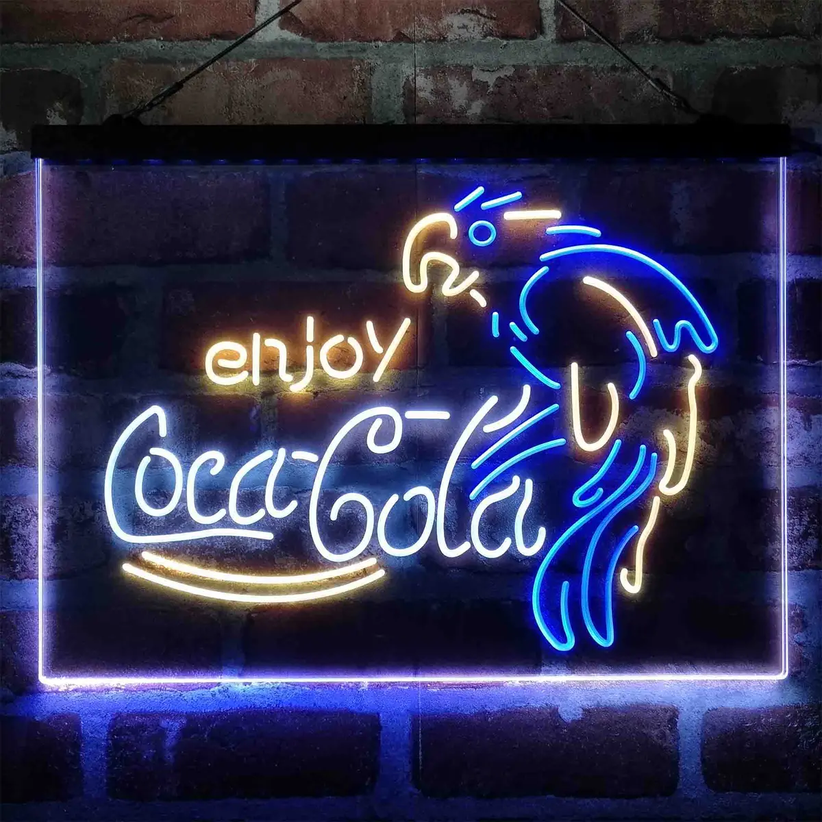 Enjoy Coca Cola Parrot Neon 3-Color Led Sign 6