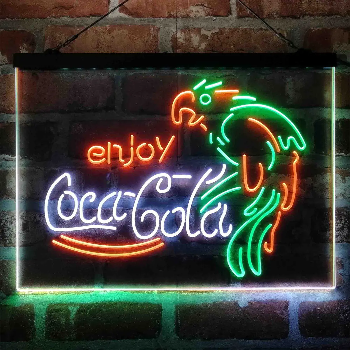 Enjoy Coca Cola Parrot Neon 3-Color Led Sign 3