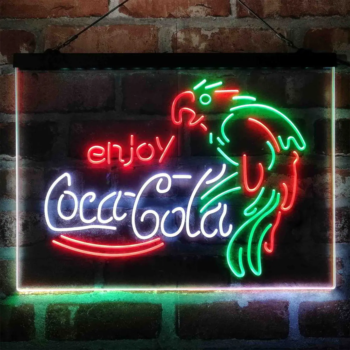 Enjoy Coca Cola Parrot Neon 3-Color Led Sign 4