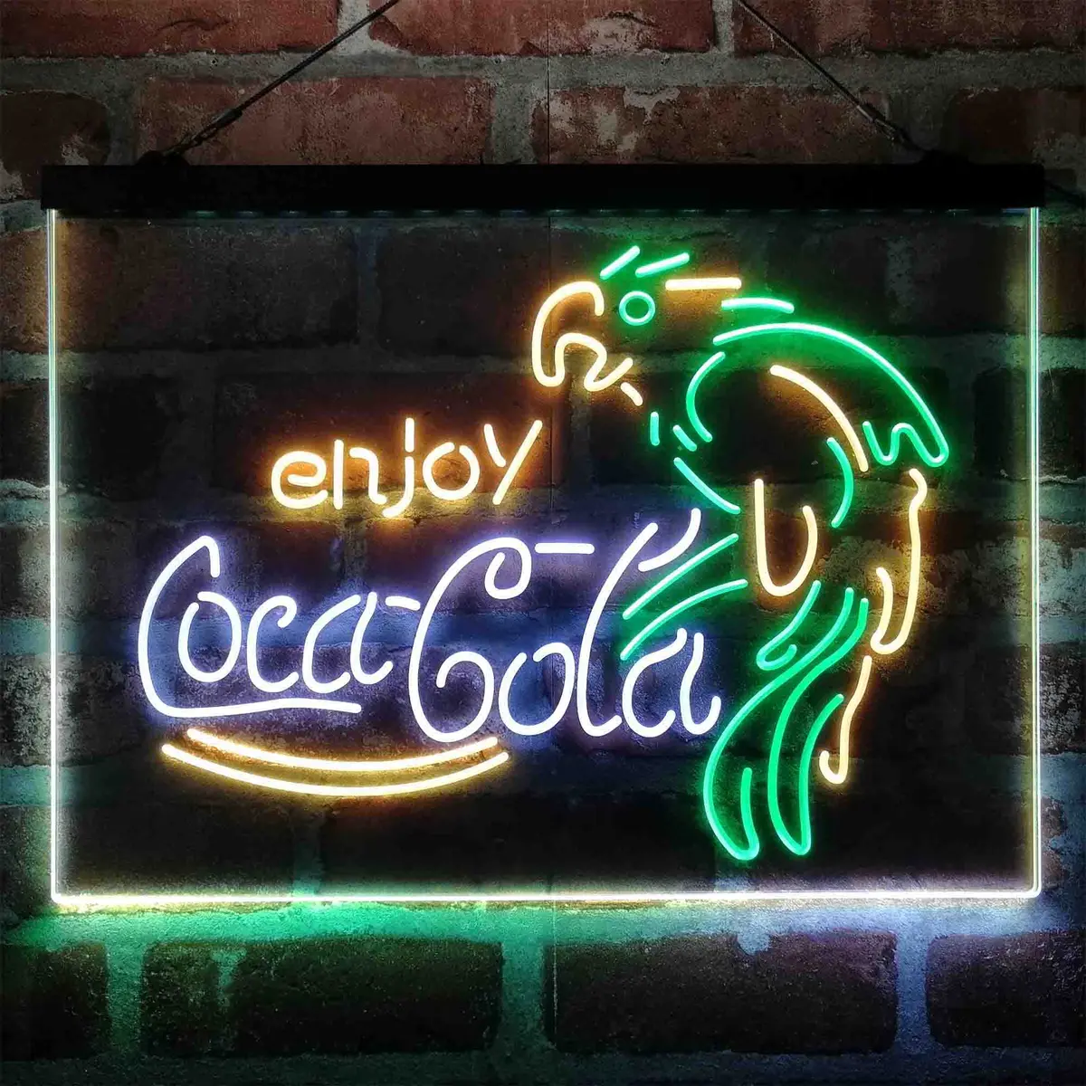 Enjoy Coca Cola Parrot Neon 3-Color Led Sign 12