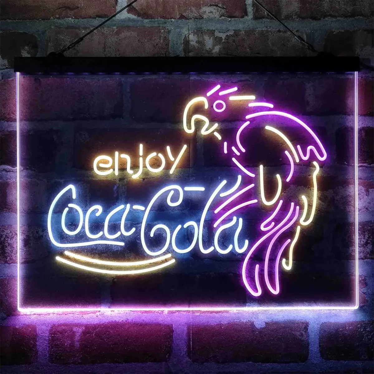 Enjoy Coca Cola Parrot Neon 3-Color Led Sign 10