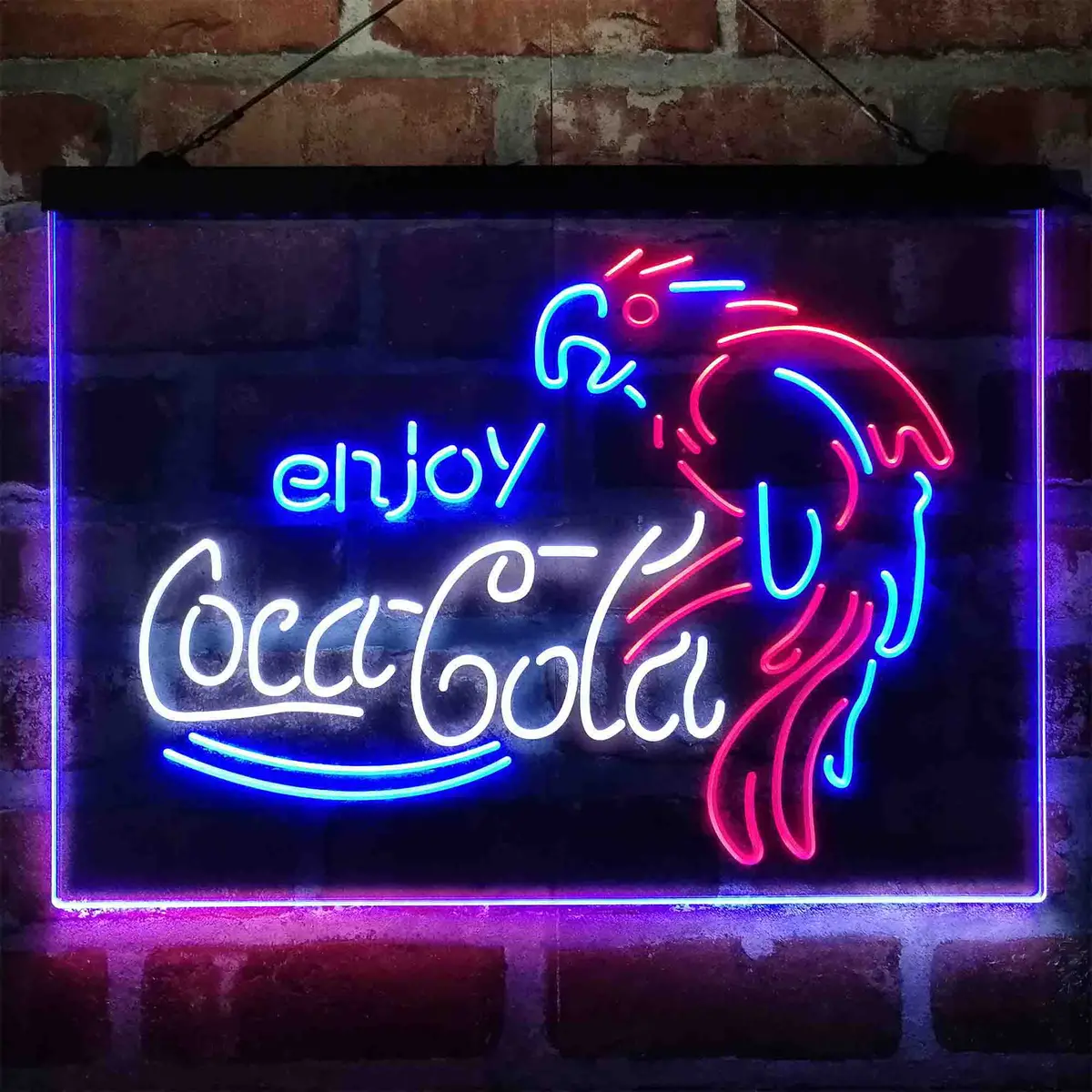 Enjoy Coca Cola Parrot Neon 3-Color Led Sign 9
