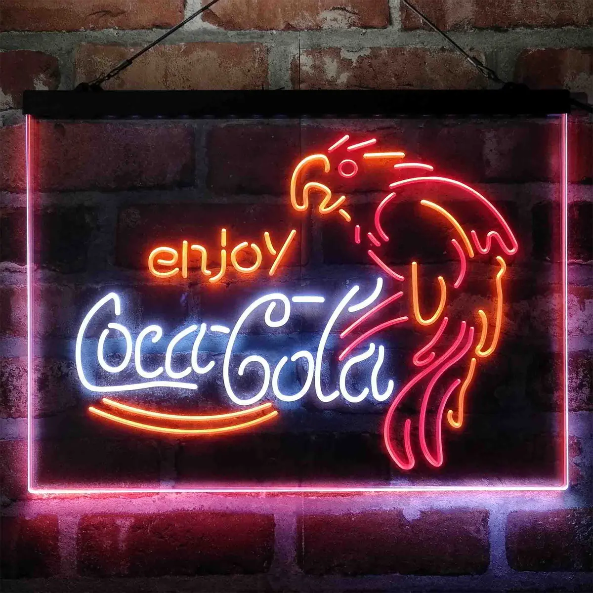 Enjoy Coca Cola Parrot Neon 3-Color Led Sign 2