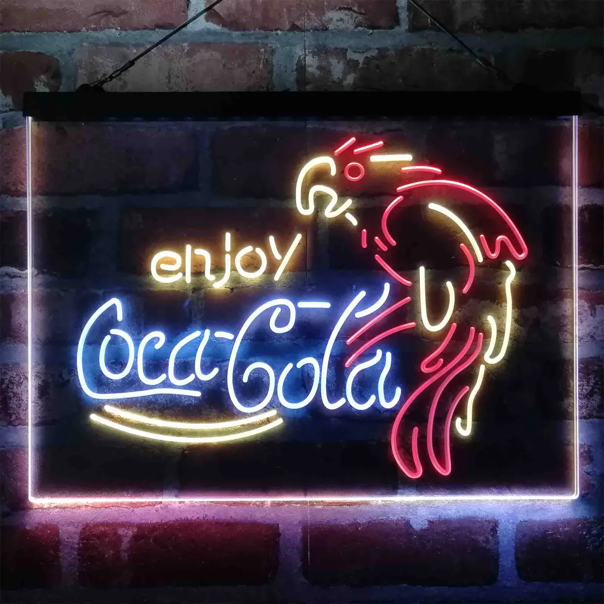 Enjoy Coca Cola Parrot Neon 3-Color Led Sign 13