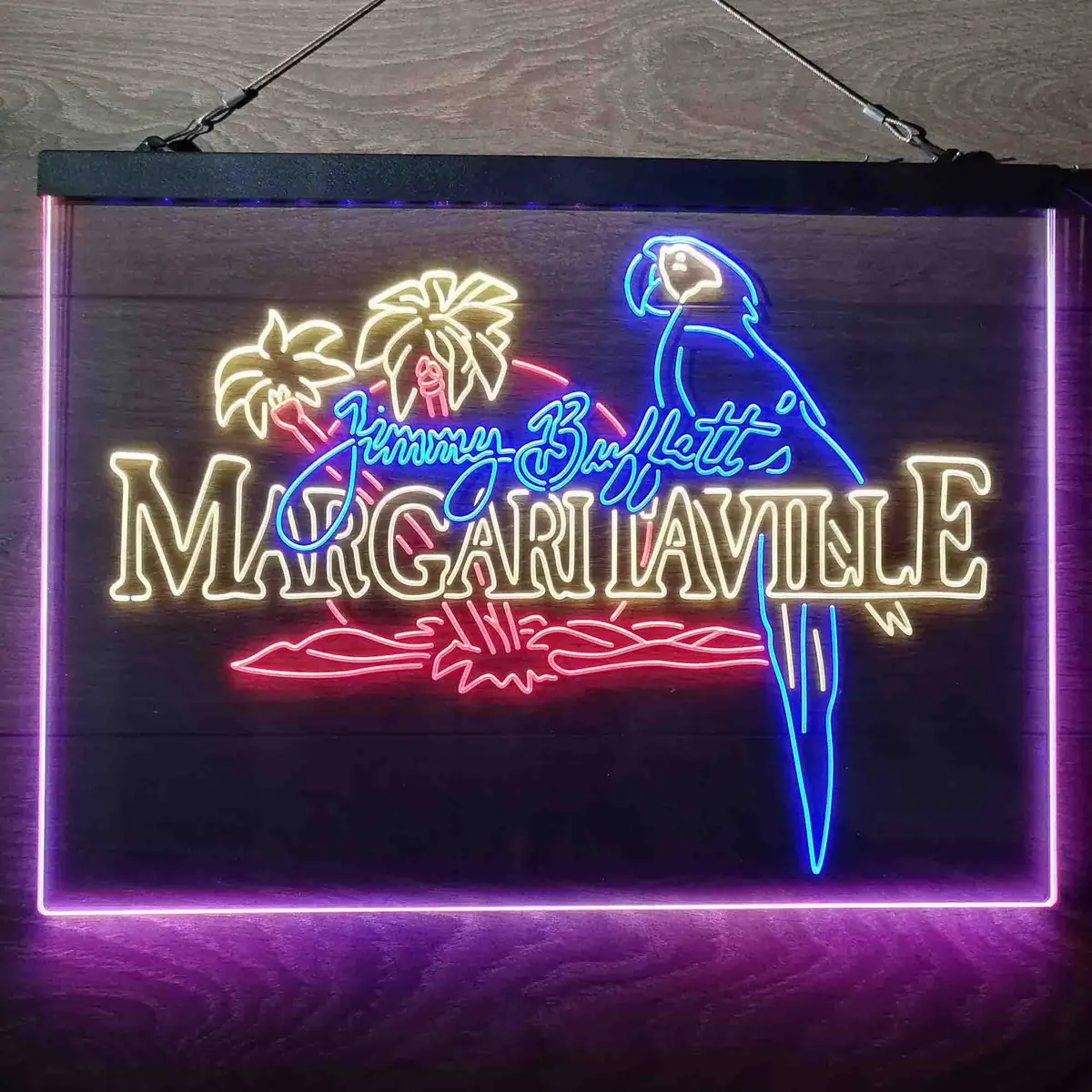 Margaritaville Jimmy Buffett Parrot  Neon 3-Color Led Sign 1