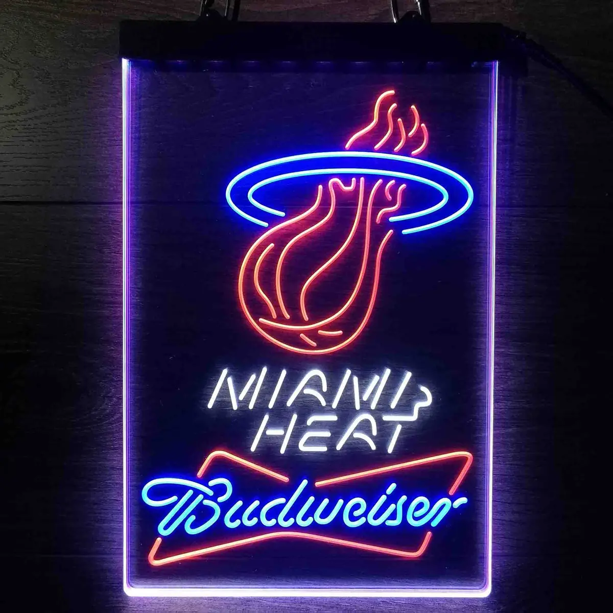 Miami Heat Nba Budweiser Neon Led Sign 3 Colors 1