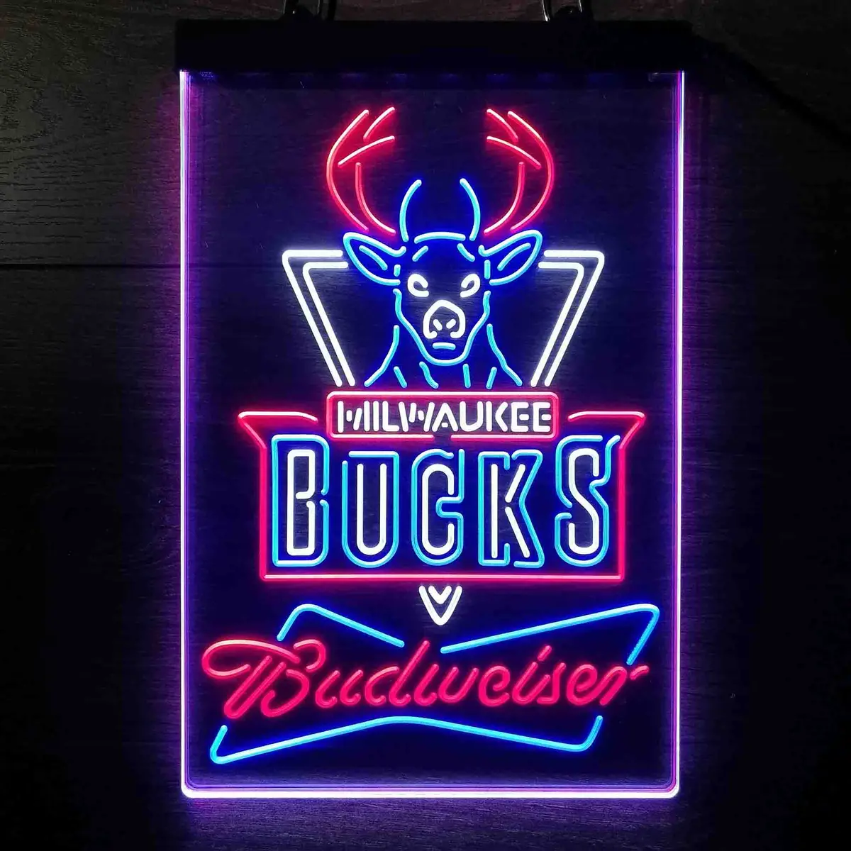 Milwaukee Bucks Nba Budweiser Neon Led Sign 3 Colors 1