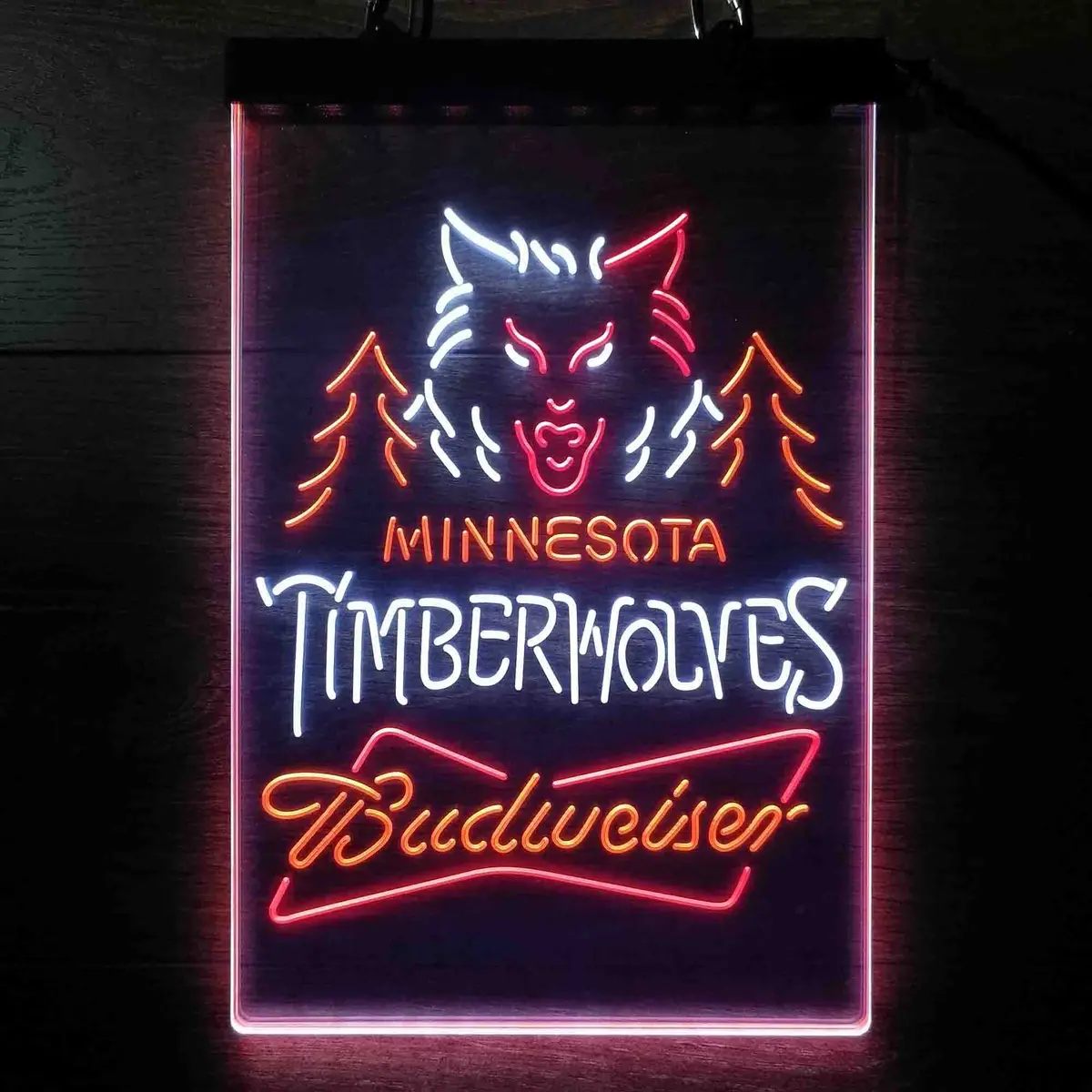Minnesota Timberwolves Nba Budweiser Neon Led Sign 3 Colors 1