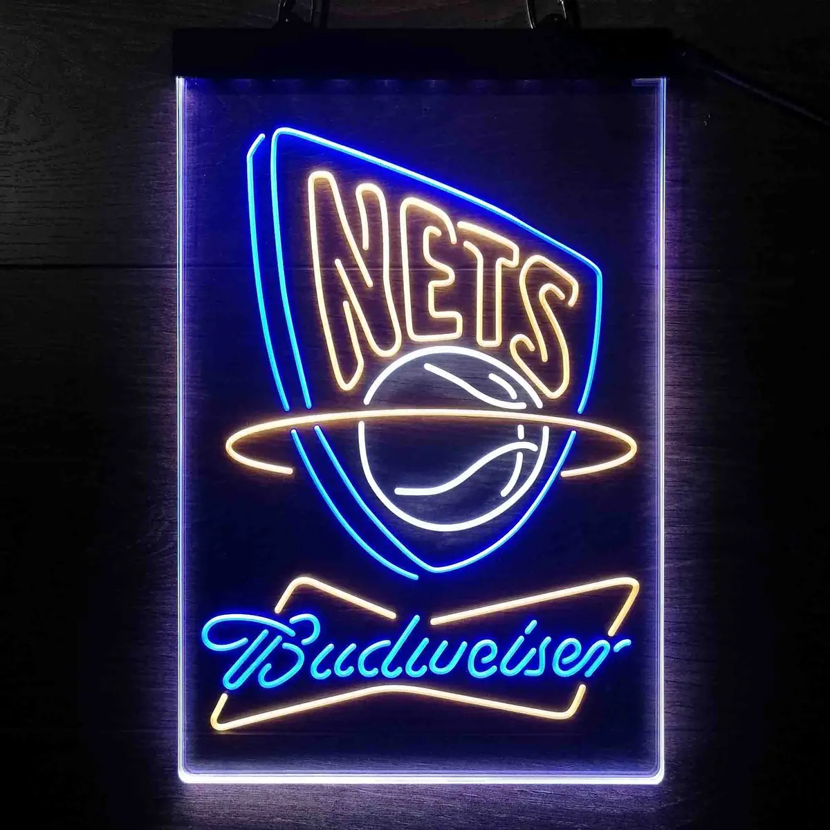 New Jersey Nets Nba Budweiser Neon Led Sign 3 Colors 1
